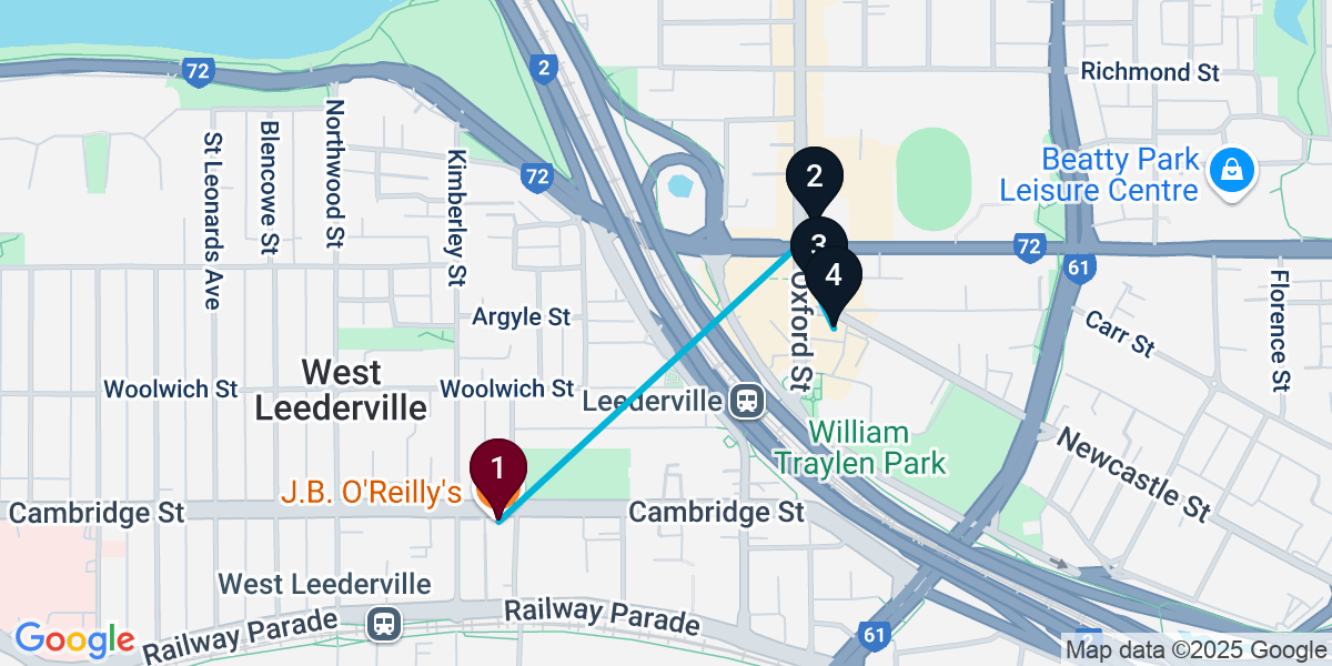 Map for 4-Stop West Leederville Live music Bar Crawl