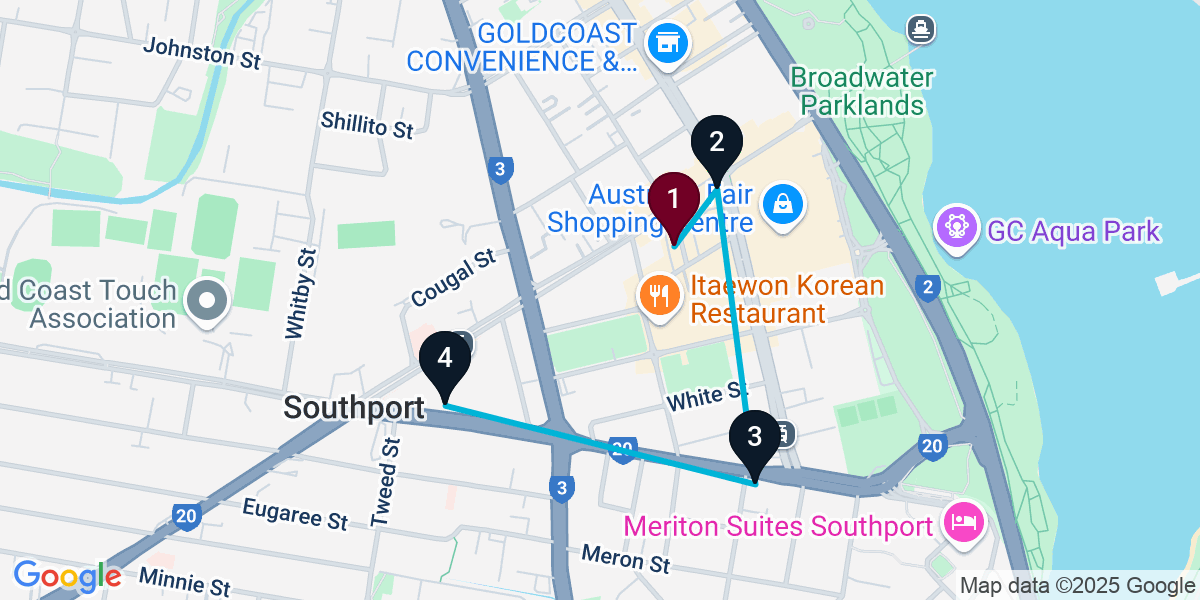 Map for Walkable Southport Pub Crawl