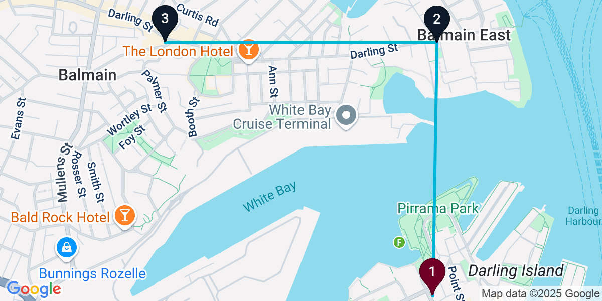 Map for 3-Stop Pyrmont Pub Bar Crawl