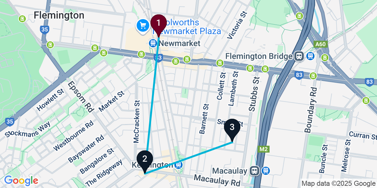 Map for Kensington Bar Crawl