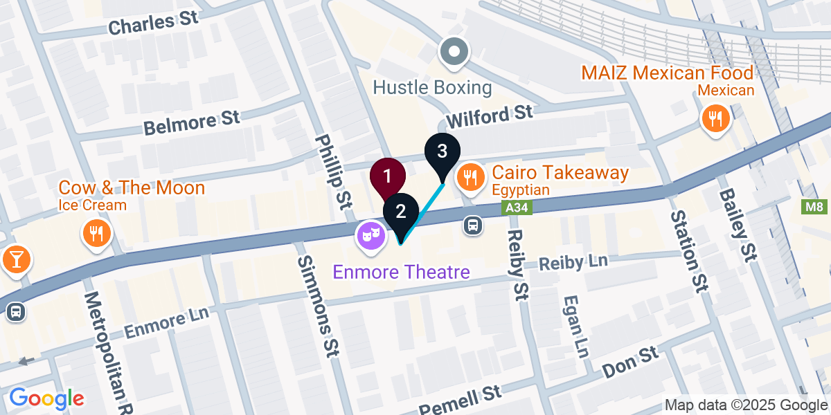 Map for 3-Stop Newtown Bar Crawl