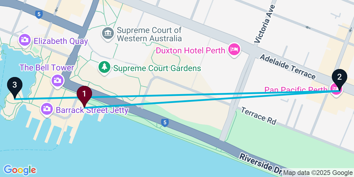 Map for 3-Stop Perth Wine bar Bar Crawl