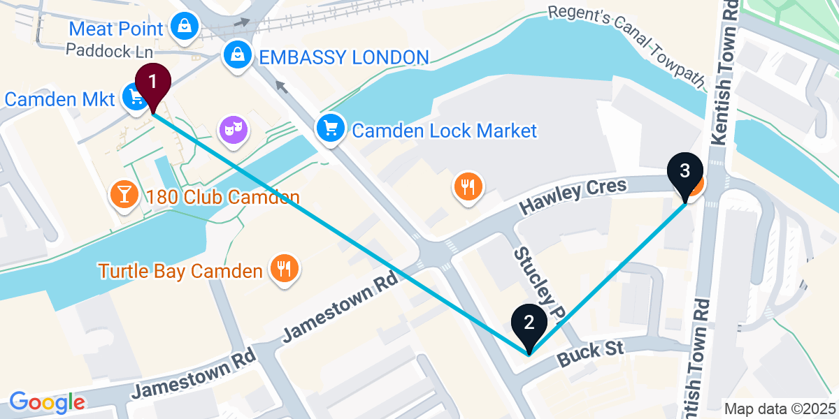 Map for Quick London Bar Crawl