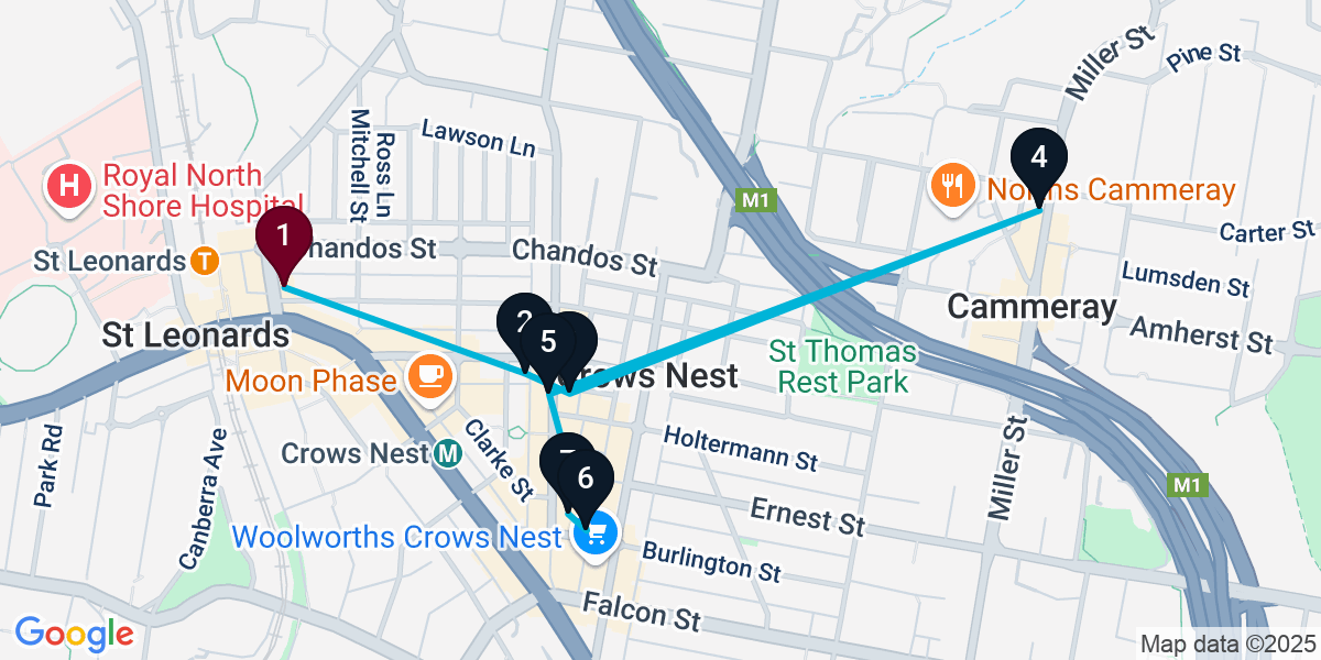 Map for 7-Stop St Leonards Wine bar Bar Crawl