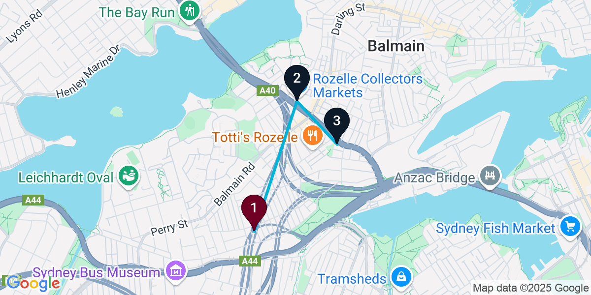 Map for 3-Stop Lilyfield Live music Bar Crawl