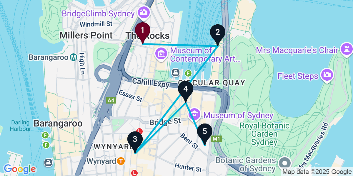 Map for Epic Sydney Bar Crawl