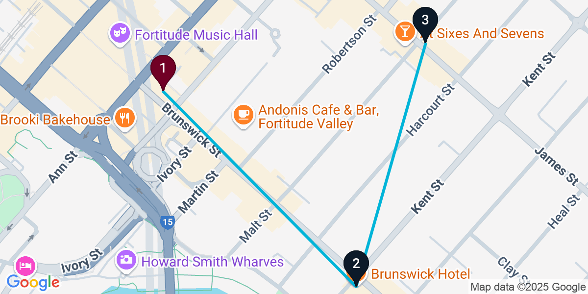 Map for New Farm Pub Crawl