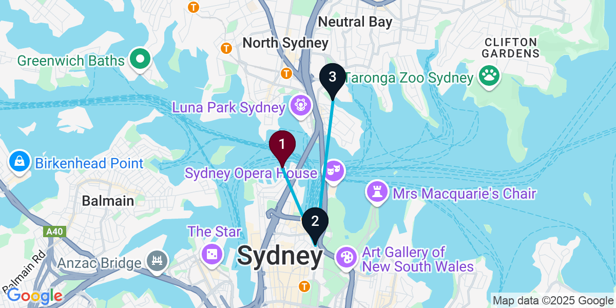 Map for 3-Stop Dawes Point Wine bar Bar Crawl