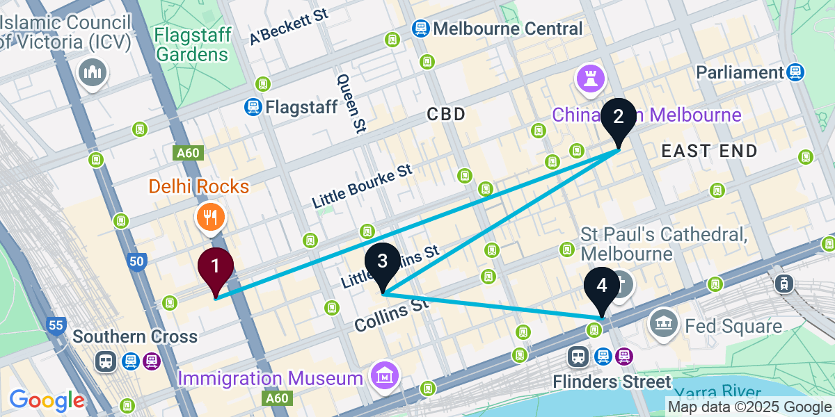 Map for Melbourne Pub Crawl