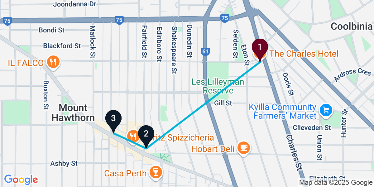 Map for 3-Stop North Perth Cocktail Bar Crawl