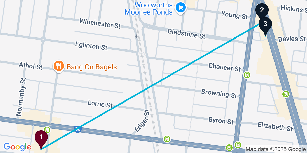 Map for Moonee Ponds Cocktail Bar Crawl