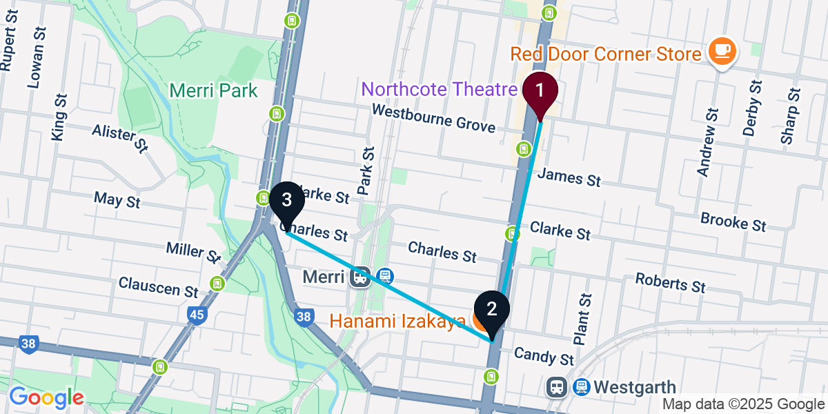 Map for Quick Northcote Pub Crawl