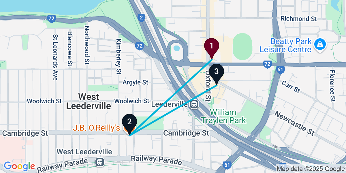 Map for 3-Stop Leederville Live music Bar Crawl