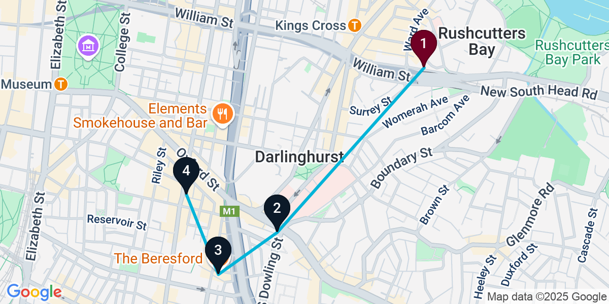 Map for Signature Surry Hills Cocktail Bar Crawl