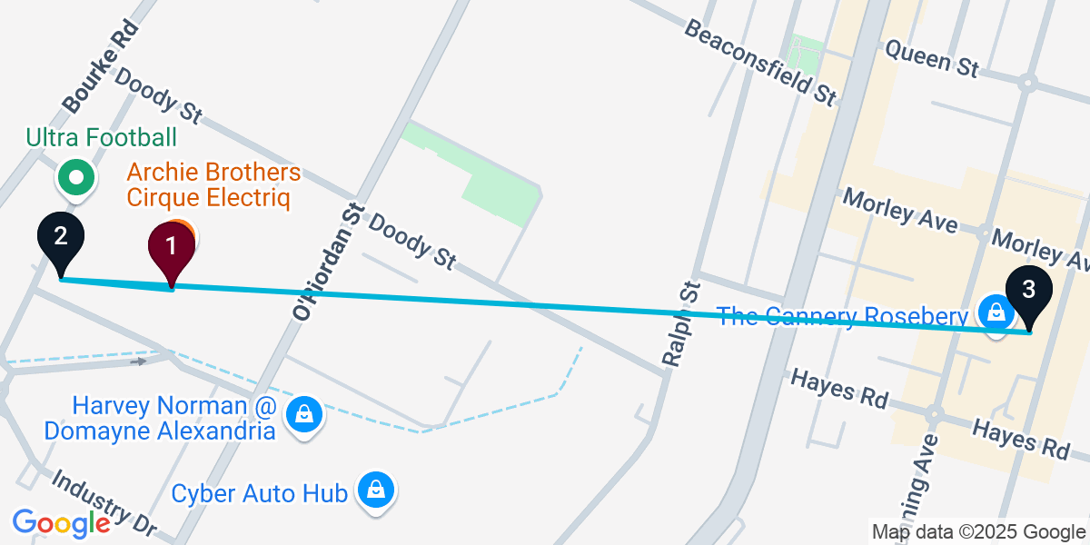 Map for 3-Stop Alexandria Brewery Bar Crawl