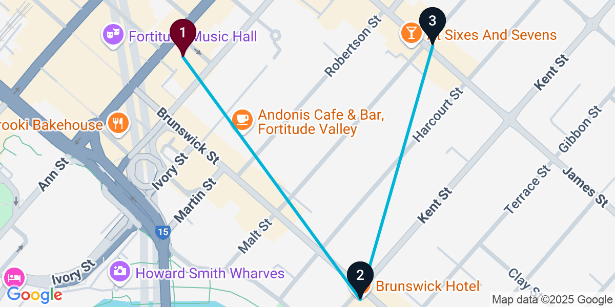 Map for New Farm Pub Crawl