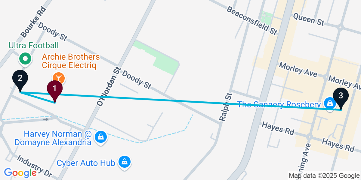 Map for 3-Stop Alexandria Brewery Bar Crawl