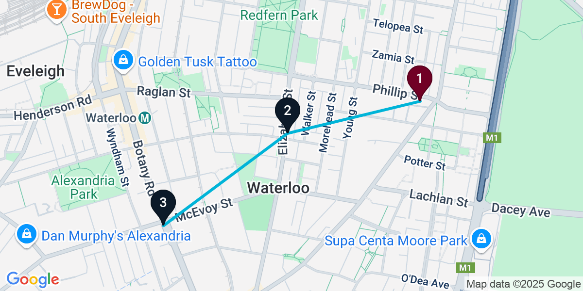 Map for 3-Stop Waterloo Pub Bar Crawl