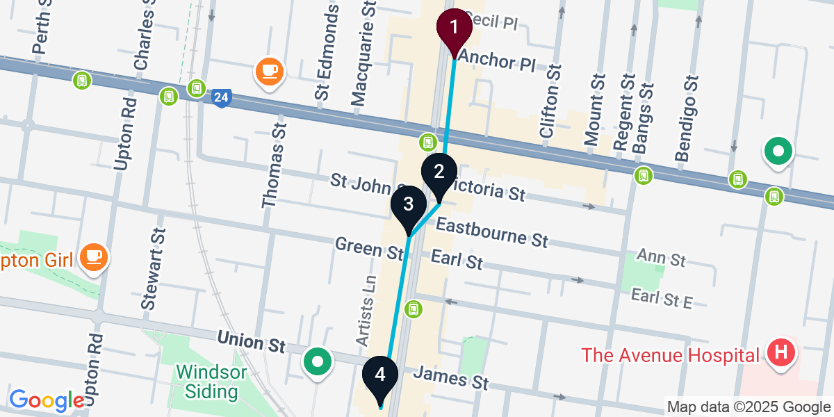 Map for Windsor Cocktail Bar Crawl