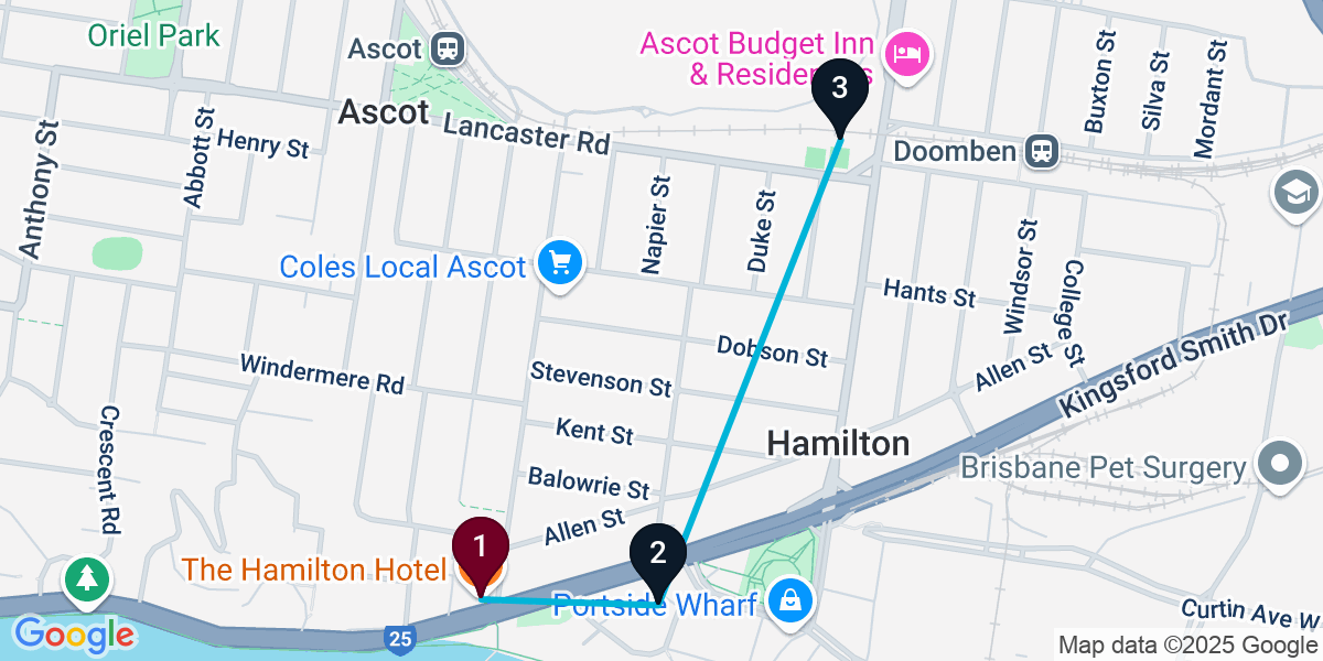 Map for Compact Hamilton Bar Crawl