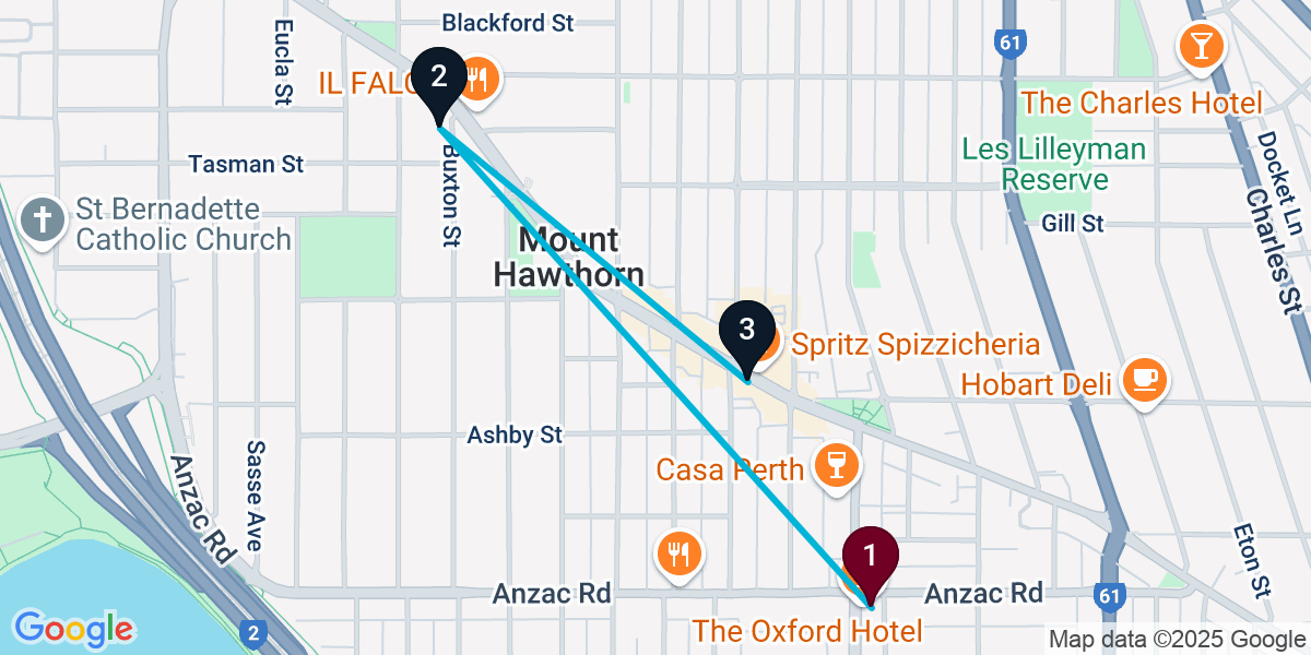 Map for 3-Stop Leederville Wine bar Bar Crawl