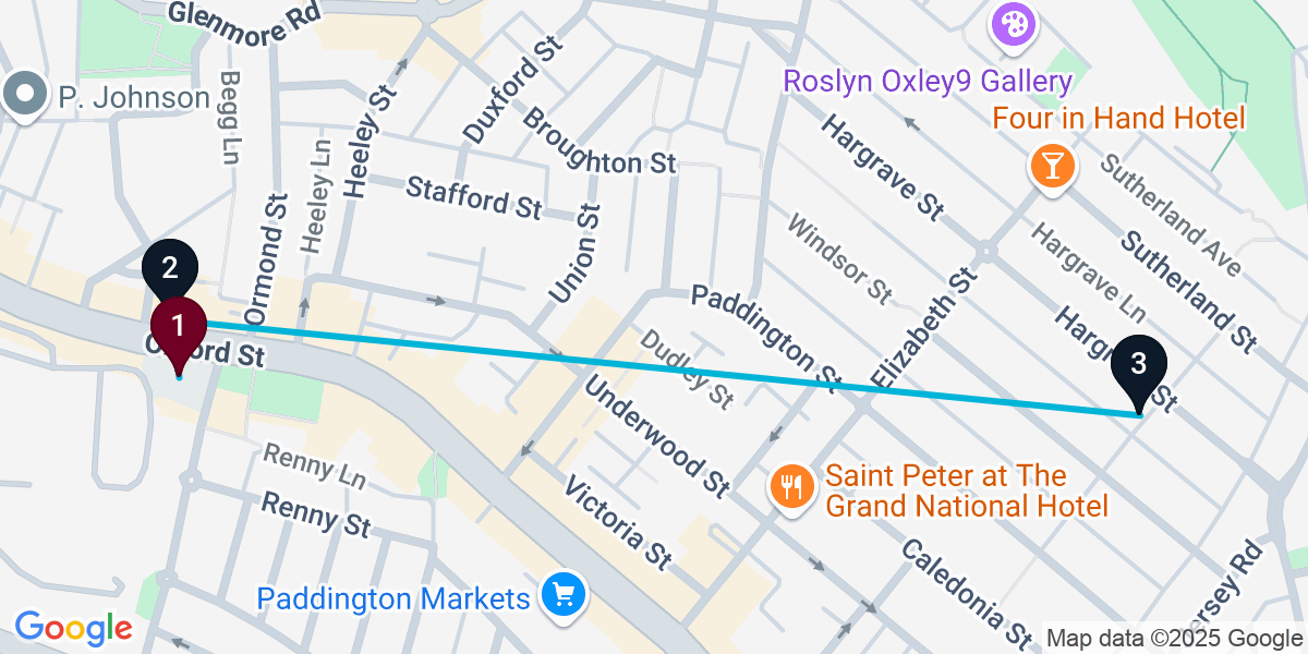 Map for 3-Stop Paddington Live music Bar Crawl