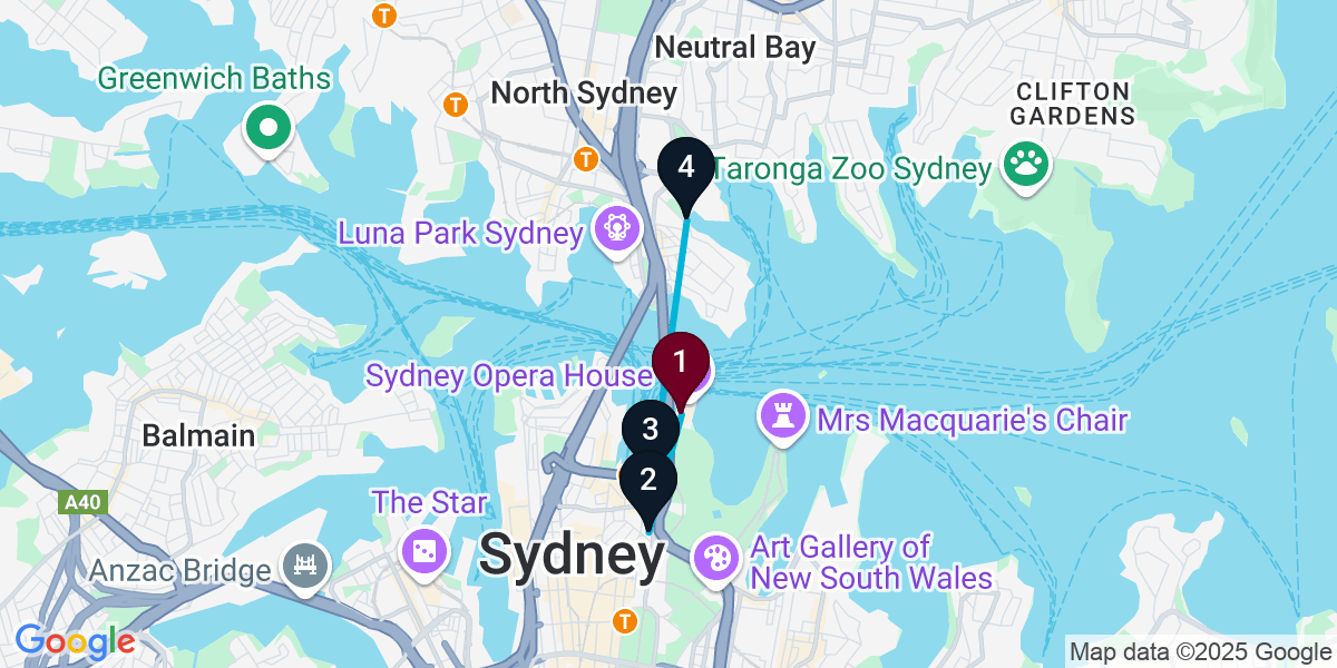 Map for 4-Stop Sydney Wine bar Bar Crawl