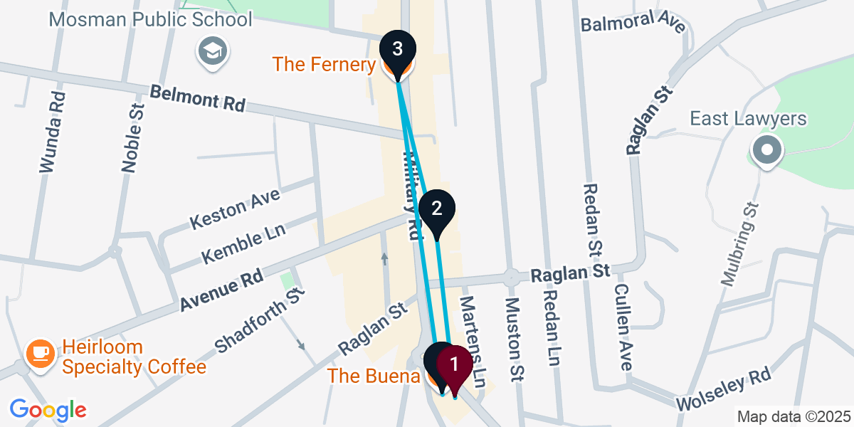 Map for 4-Stop Mosman Wine bar Bar Crawl