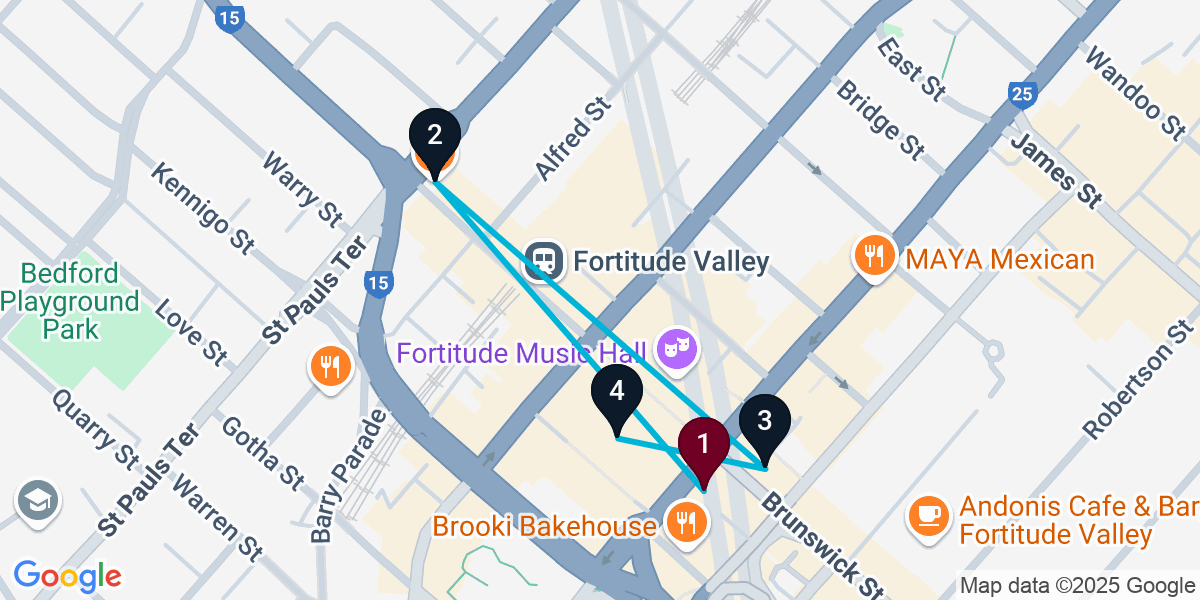 Map for Curated Fortitude Valley Bar Crawl