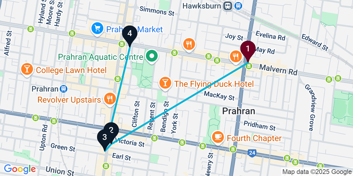 Map for Windsor Bar Crawl