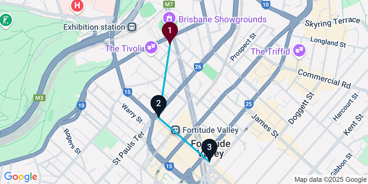 Map for Fortitude Valley Bar Crawl
