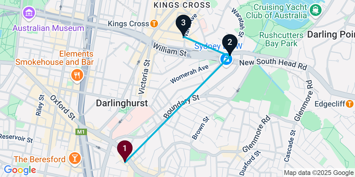 Map for 3-Stop Paddington Wine bar Bar Crawl