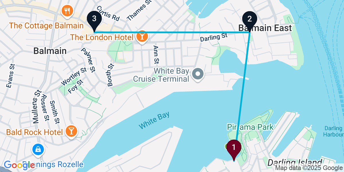 Map for 3-Stop Pyrmont Pub Bar Crawl