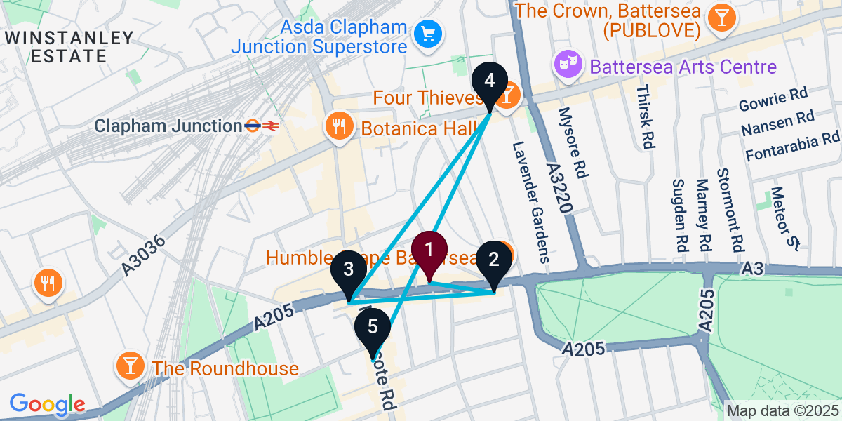 Map for Ultimate London Bar Crawl