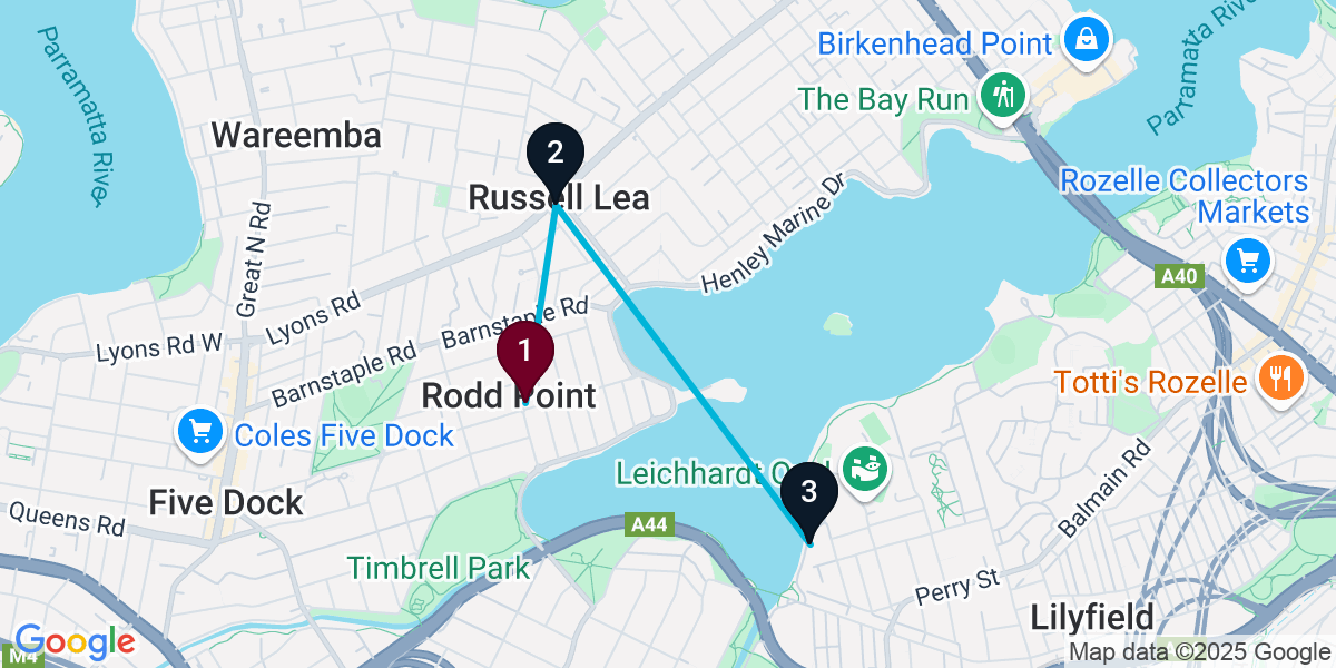Map for 3-Stop Rodd Point Wine bar Bar Crawl