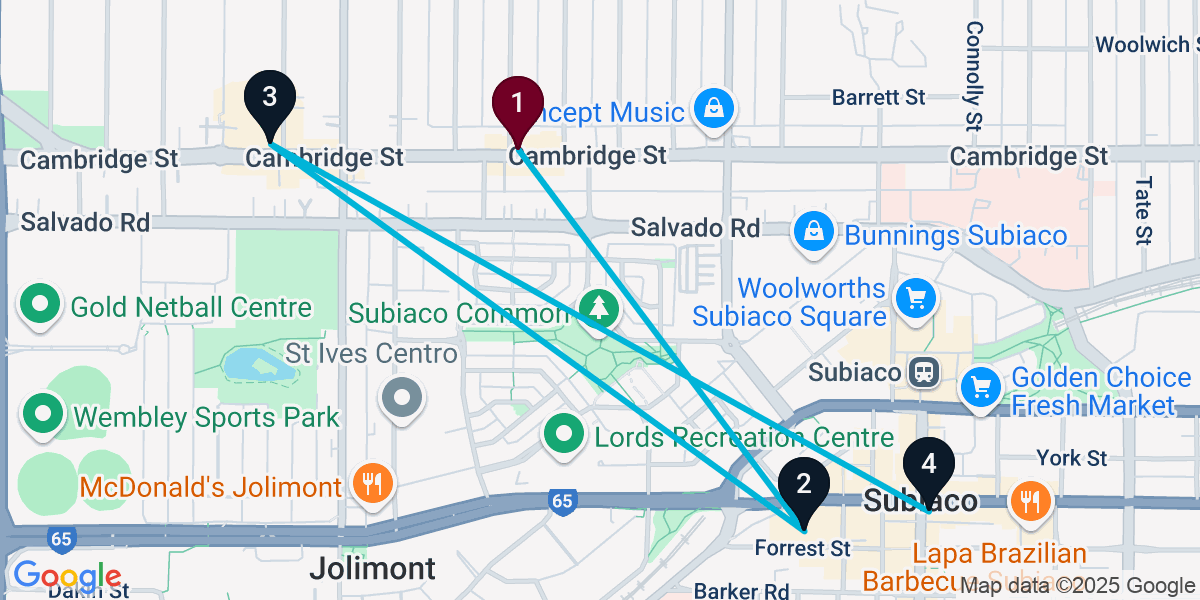 Map for 4-Stop Wembley Pub Bar Crawl