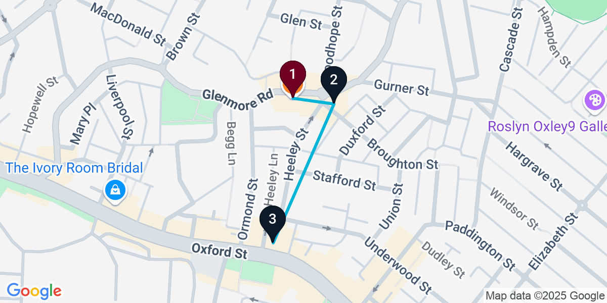 Map for 3-Stop Paddington Pub Bar Crawl