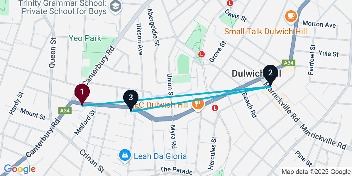 Map for 3-Stop Hurlstone Park Wine bar Bar Crawl