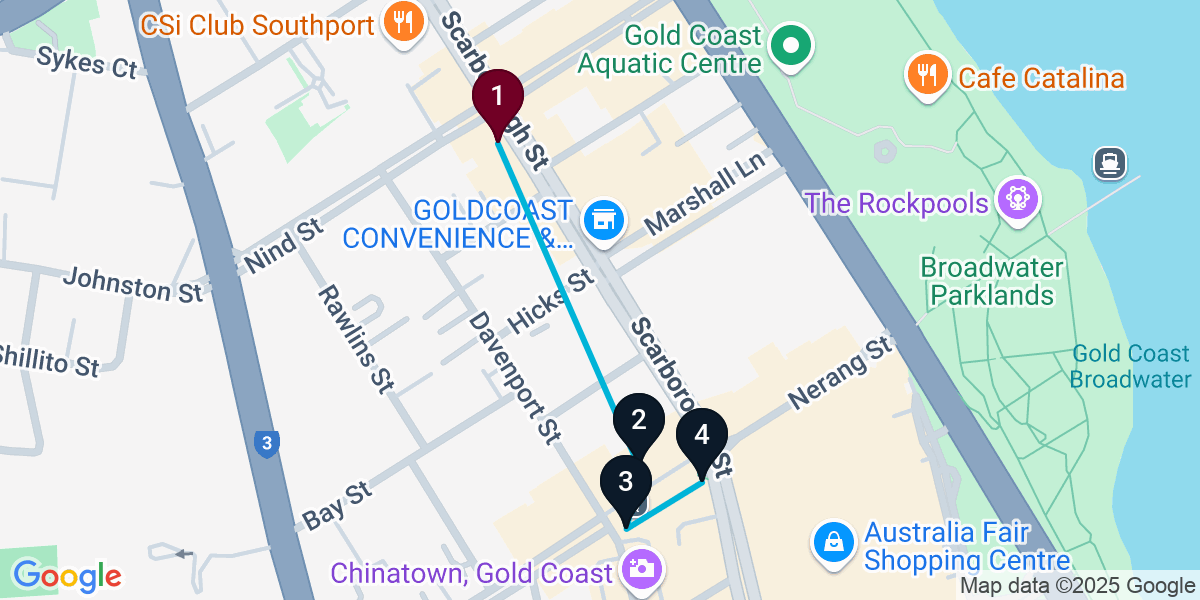 Map for Signature Southport Cocktail Bar Crawl
