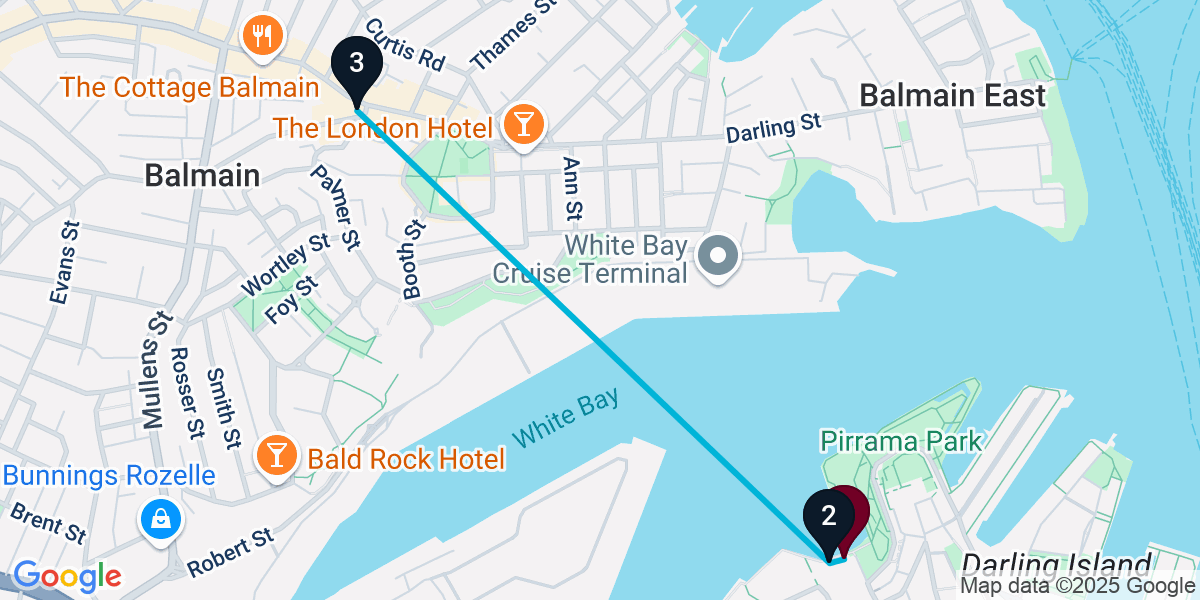 Map for 3-Stop Pyrmont Sports bar Bar Crawl