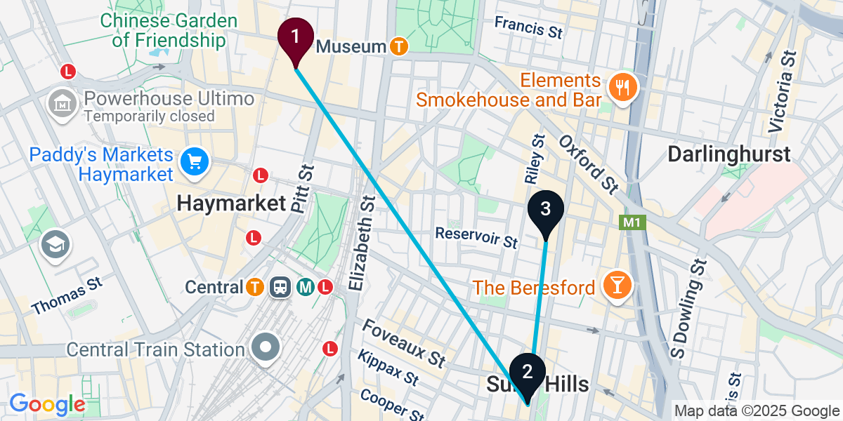Map for 3-Stop Sydney Wine bar Bar Crawl