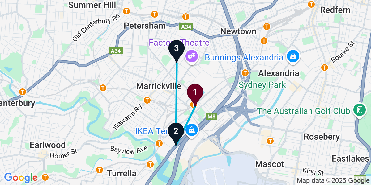 Map for 3-Stop Sydenham Pub Bar Crawl