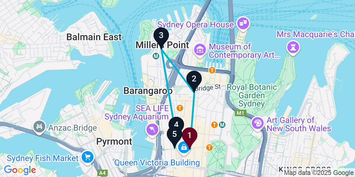 Map for Australia Bar Crawl