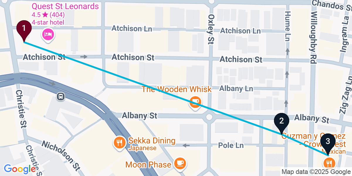Map for 3-Stop St Leonards Wine bar Bar Crawl