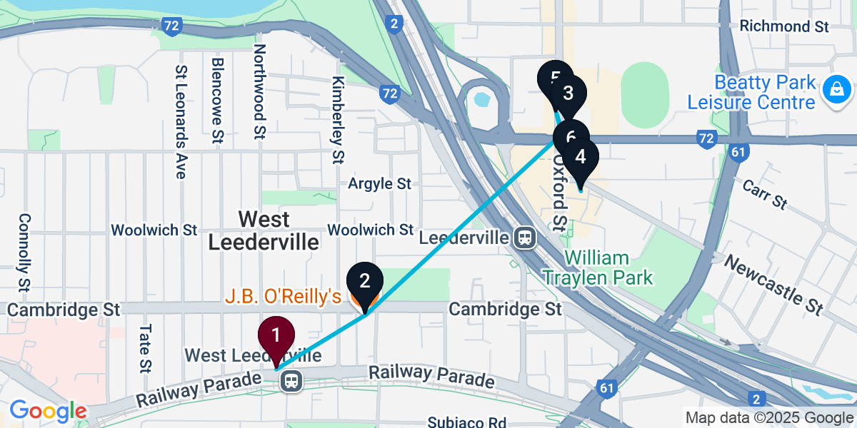 Map for 6-Stop West Leederville Live music Bar Crawl