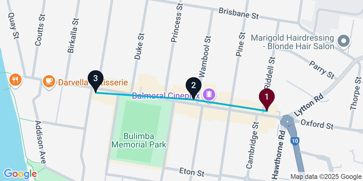 Map for Quick Bulimba Bar Crawl