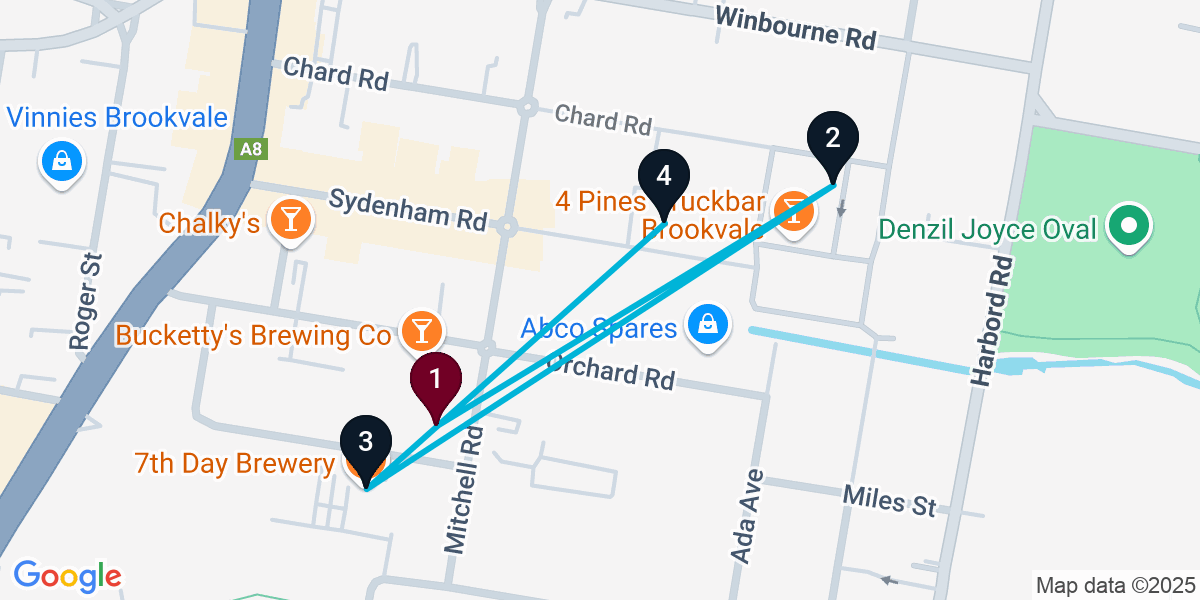 Map for Curated Brookvale Bar Crawl