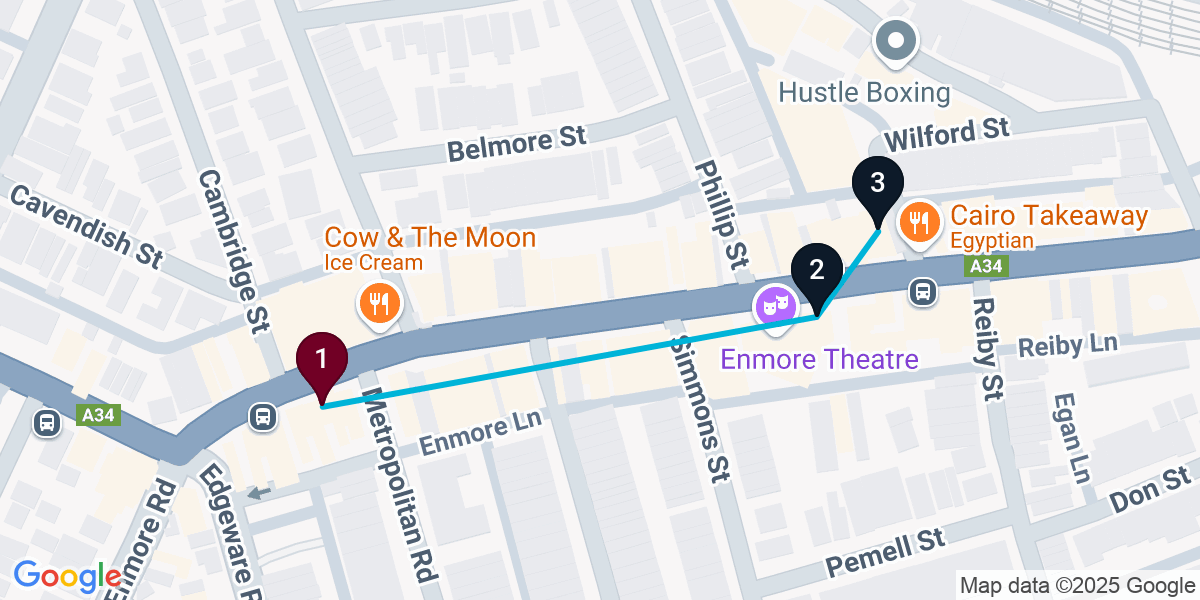 Map for 3-Stop Enmore Bar Crawl
