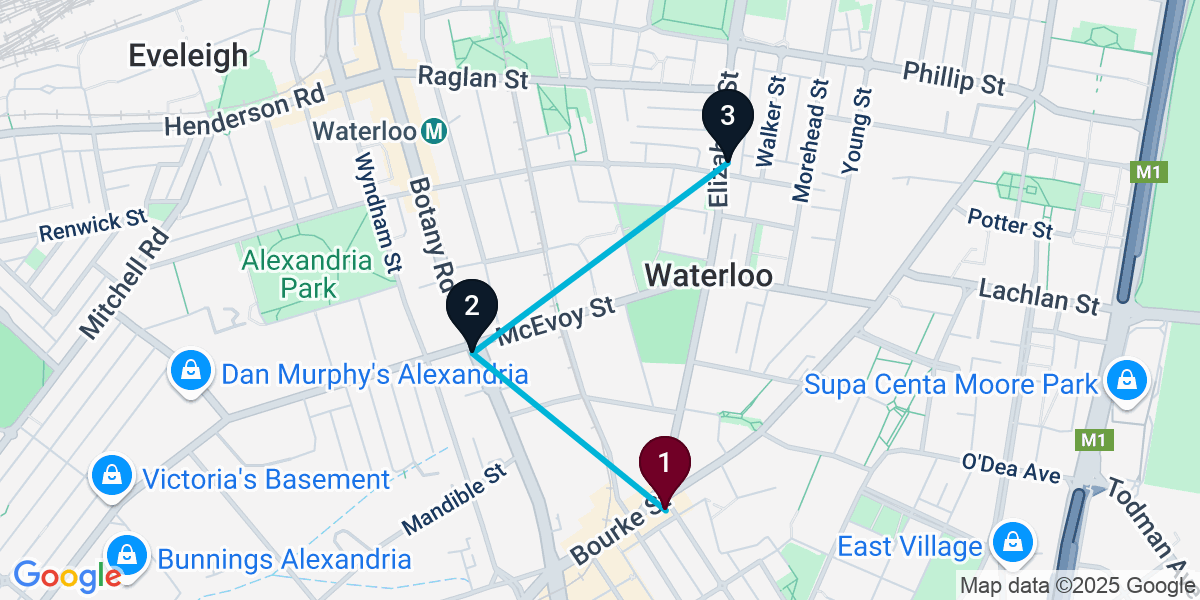 Map for 3-Stop Zetland Pub Bar Crawl