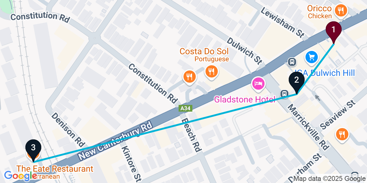 Map for 3-Stop Dulwich Hill Cocktail Bar Crawl